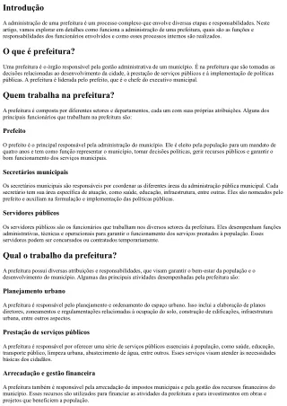 Como funciona a administração de uma prefeitura: entenda os processos internos