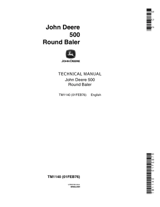John Deere 500 Round Baler Service Repair Manual