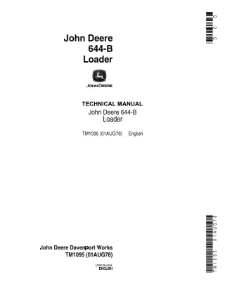 JOHN DEERE 644b LOADER Service Repair Manual (TM1095)