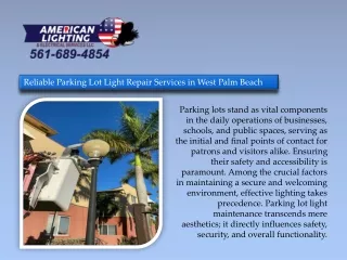 Reliable Parking Lot Light Repair Services in West Palm Beach