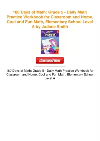 180 Days of Math: Grade 5 - Daily Math Practice Workbook for Classroom