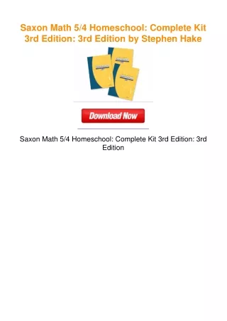 Saxon Math 5/4 Homeschool: Complete Kit 3rd Edition: 3rd Edition by