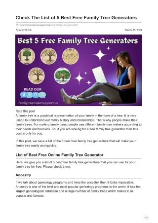 Check The List of 5 Best Free Family Tree Generators