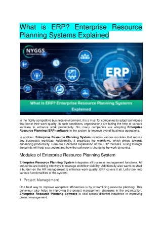 Enterprise Resource Planning System in Hyderabad