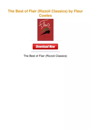 The Best of Flair (Rizzoli Classics) by Fleur Cowles