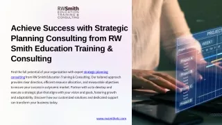 Achieve Success with Strategic Planning Consulting