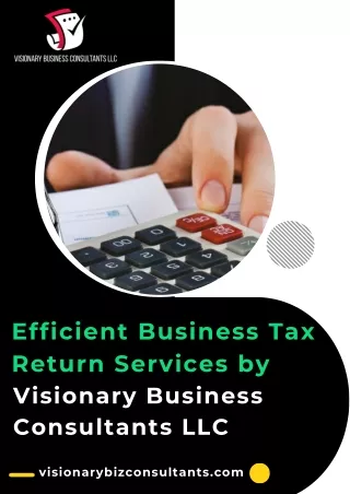 Efficient Business Tax Return Services by Visionary Business Consultants LLC