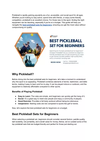 Start Playing Today! Best Pickleball Sets for Beginners on a Budget
