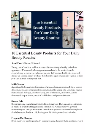 10 Essential Beauty Products for Your Daily Beauty Routine