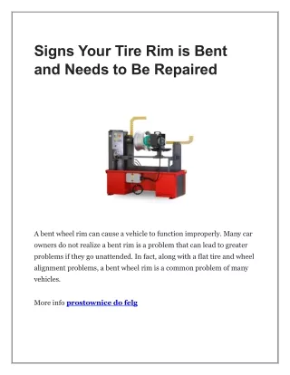 Signs Your Tire Rim is Bent and Needs to Be Repaired