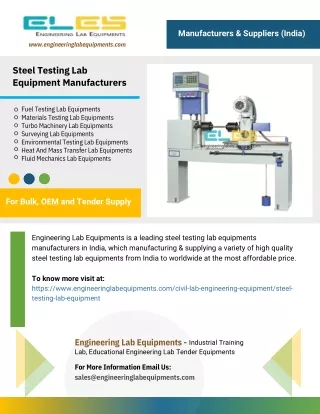Steel Testing Lab Equipment Manufacturers