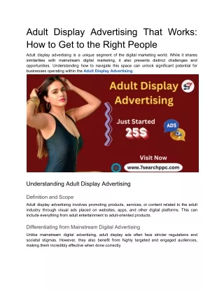 Adult Ad Networks | Adult Site Ads | Adult Display Advertising