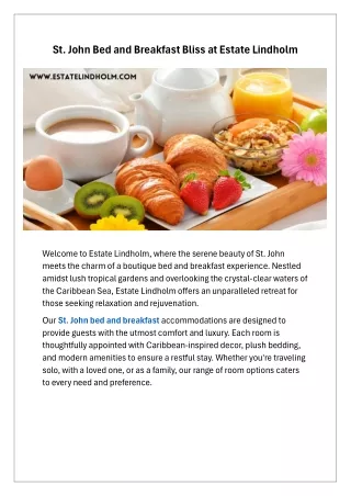 St John Bed and Breakfast Bliss at Estate Lindholm