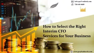 How to Select the Right Interim CFO Services for Your Business