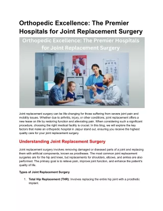 Orthopedic Excellence_ The Premier Hospitals for Joint Replacement Surgery