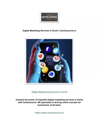 Digital Marketing Services in Kochi | Centresource.in