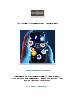 Digital Marketing Services in Kerala | Centresource.in