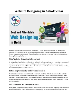 Website Designing in Ashok Vihar
