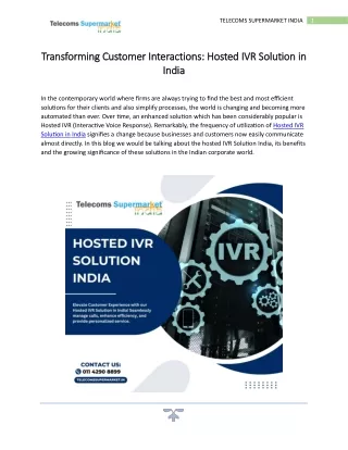 Hosted IVR Solution India