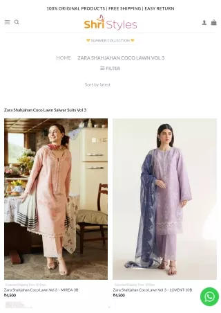 Zara Shahjahan Coco Lawn 3 - Elegant Salwar Suits _ Shristyles