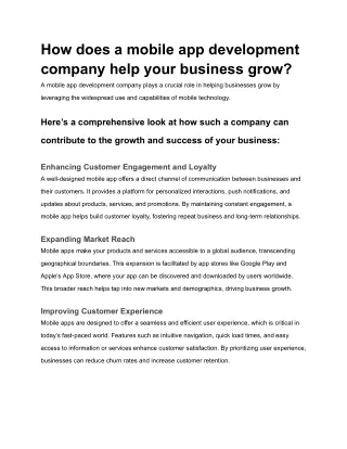 How does a mobile app development company help your business grow?