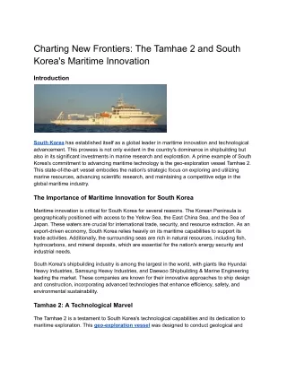 Charting New Frontiers_ The Tamhae 2 and South Korea's Maritime Innovation