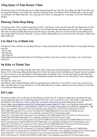 Giới Thiệu Nền Tảng Review Ngành Làm Đẹp Uy Tín của Nhã Phương - Tâm Beauty Clin