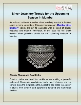 Mumbai silver jewellery
