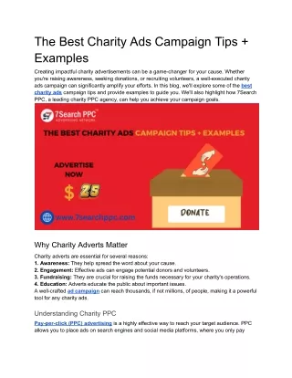 The Best Charity Ads Campaign Tips   Examples