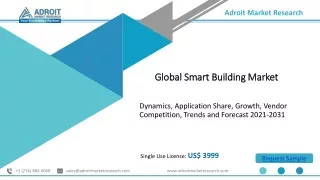 Smart Building Market Revenue, Restraints, Demand, Growth Driver 2021-2031