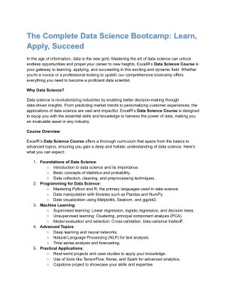 The Complete Data Science Bootcamp_ Learn, Apply, Succeed