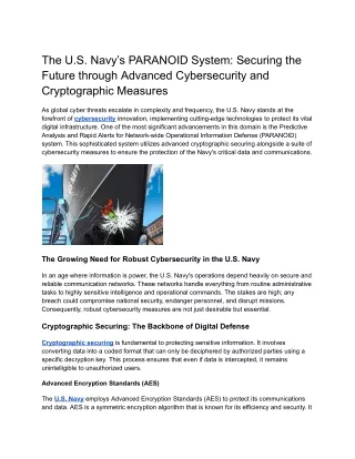 The U.S. Navy’s PARANOID System_ Securing the Future through Advanced Cybersecurity and Cryptographic Measures