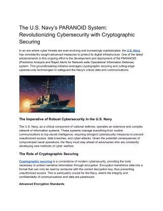 The U.S. Navy’s PARANOID System_ Revolutionizing Cybersecurity with Cryptographic Securing