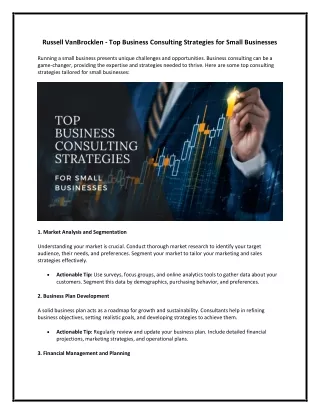 Russell VanBrocklen - Top Business Consulting Strategies for Small Businesses