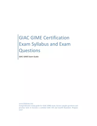 GIAC GIME Certification Exam Syllabus and Exam Questions