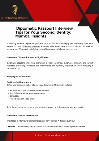 Diplomatic Passport Interview Tips: Second Identity Acquisition in Mumbai