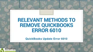 Best Ever Guide To Fix QuickBooks Update Error 6010