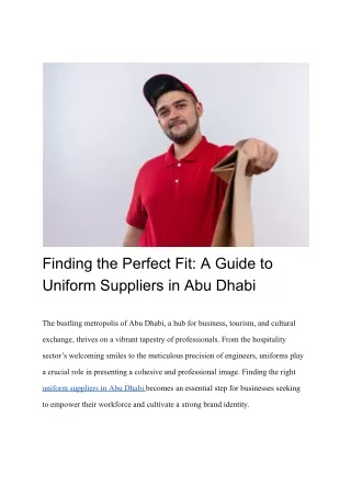 Finding the Perfect Fit_ A Guide to Uniform Suppliers in Abu Dhabi