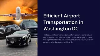 Efficient Airport Transportation in Washington DC