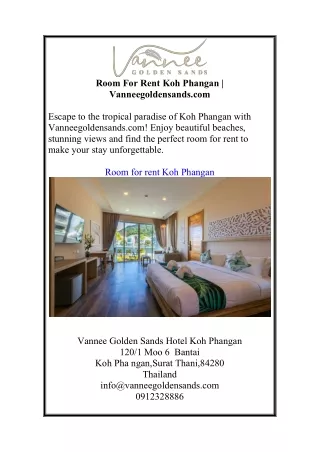 Room For Rent Koh Phangan | Vanneegoldensands.com
