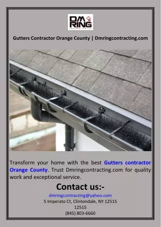 Gutters Contractor Orange County  Dmringcontracting.com