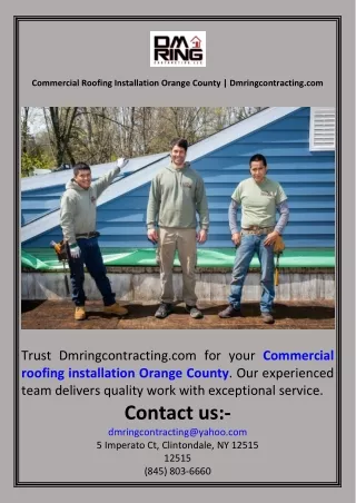 Commercial Roofing Installation Orange County  Dmringcontracting.com