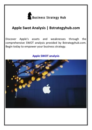 Apple Swot Analysis  Bstrategyhub.com