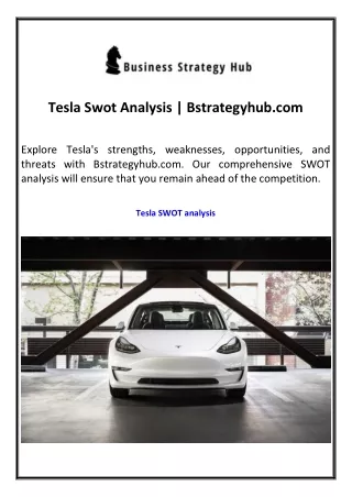 Tesla Swot Analysis Bstrategyhub.com