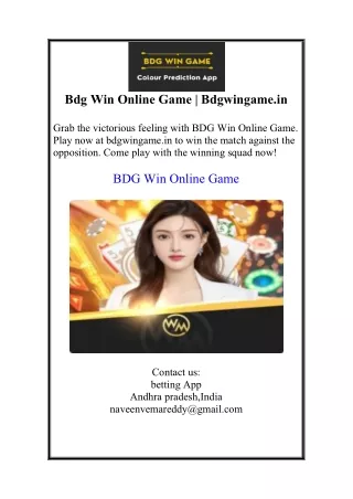 Bdg Win Online Game | Bdgwingame.in