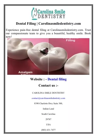 Dental Filing  Carolinasmiledentistry.com