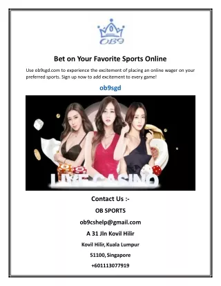 Bet on Your Favorite Sports Online