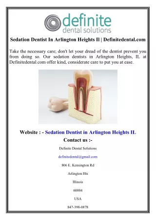 Sedation Dentist In Arlington Heights Il  Definitedental.com