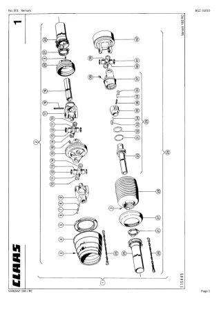 CLAAS VARIANT 180 RC Baler Parts Catalogue Manual Instant Download (SN 04800010-04899999)