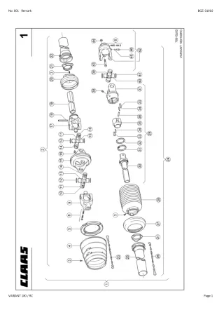 CLAAS VARIANT 180 RC Baler Parts Catalogue Manual Instant Download (SN 04901497-04999999)